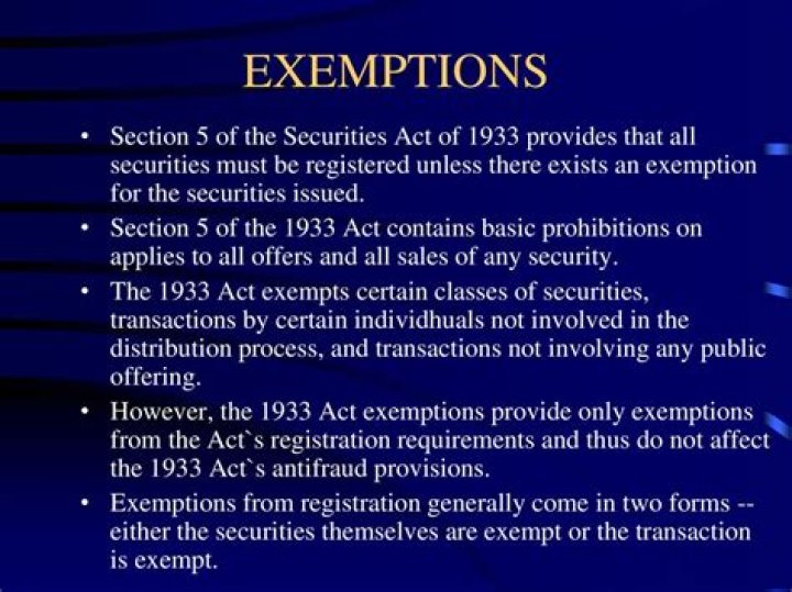Are reits exempt from Securities Act of 1933