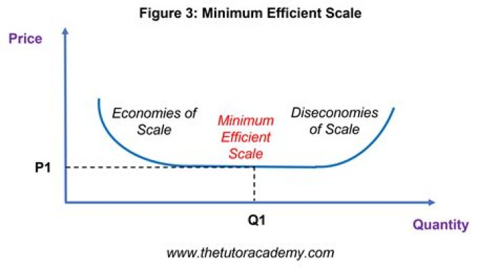 At what point on a graph does a firm achieve the minimum efficient scale
