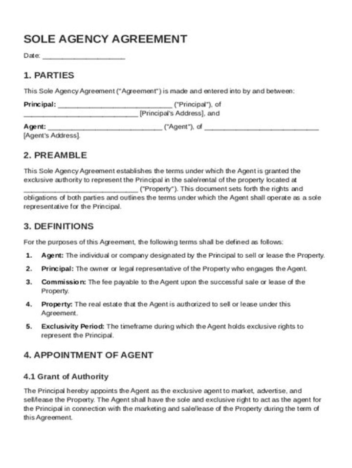 Can you get out of a sole agency agreement