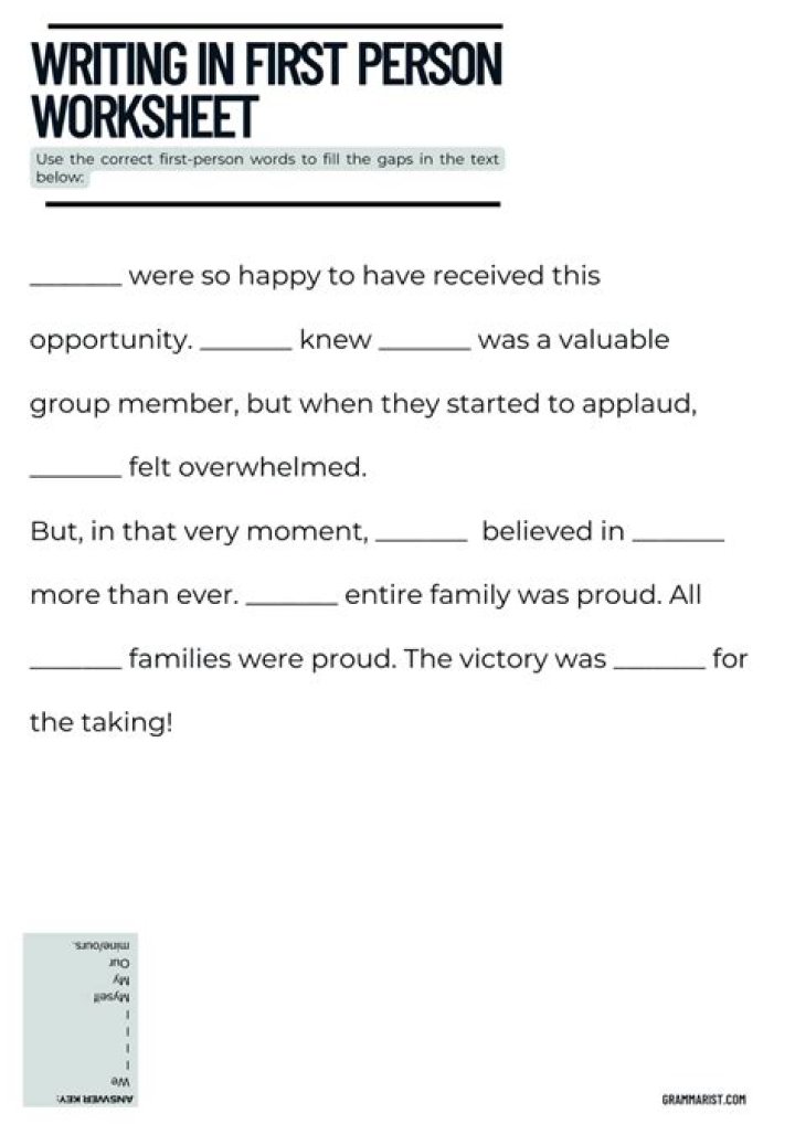 Can you write first person in past tense