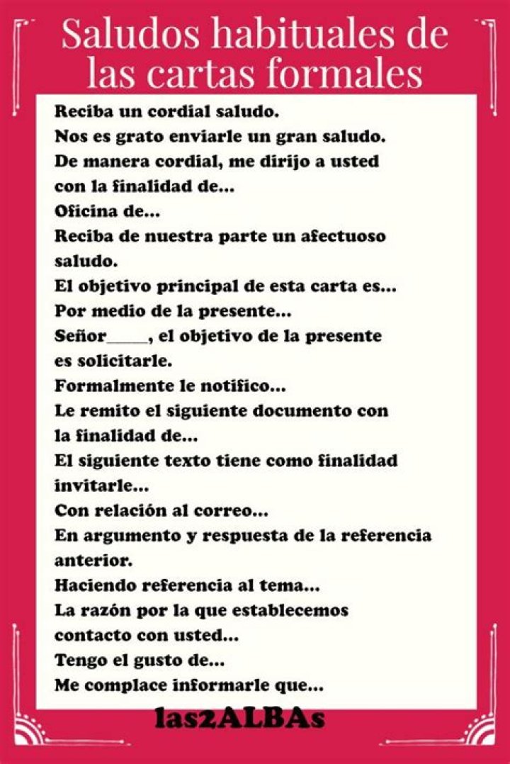 ¿Cómo es el saludo de una carta formal