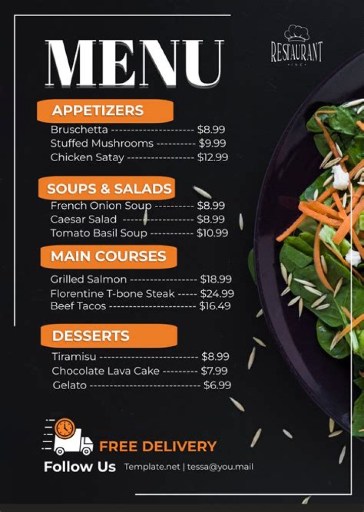 Does Word have a menu template