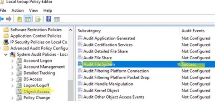 How do I enable auditing on a shared folder