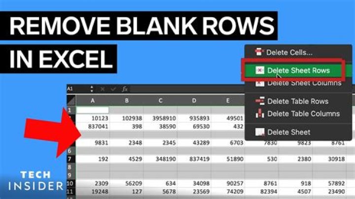How do I quickly delete rows