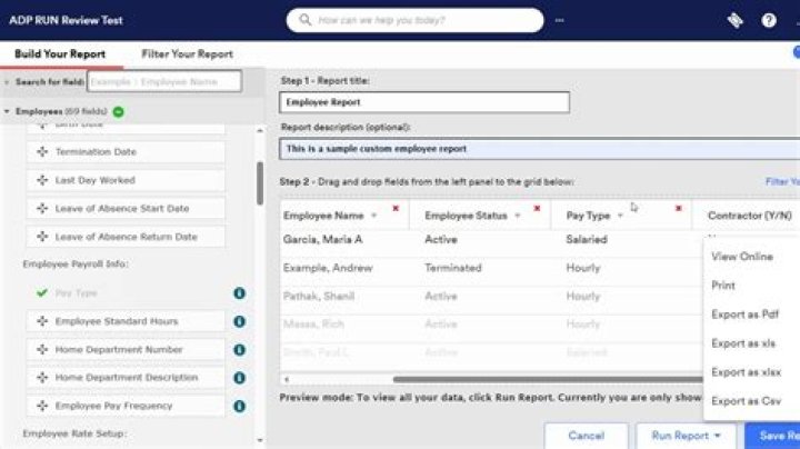 How do I run an ADP report