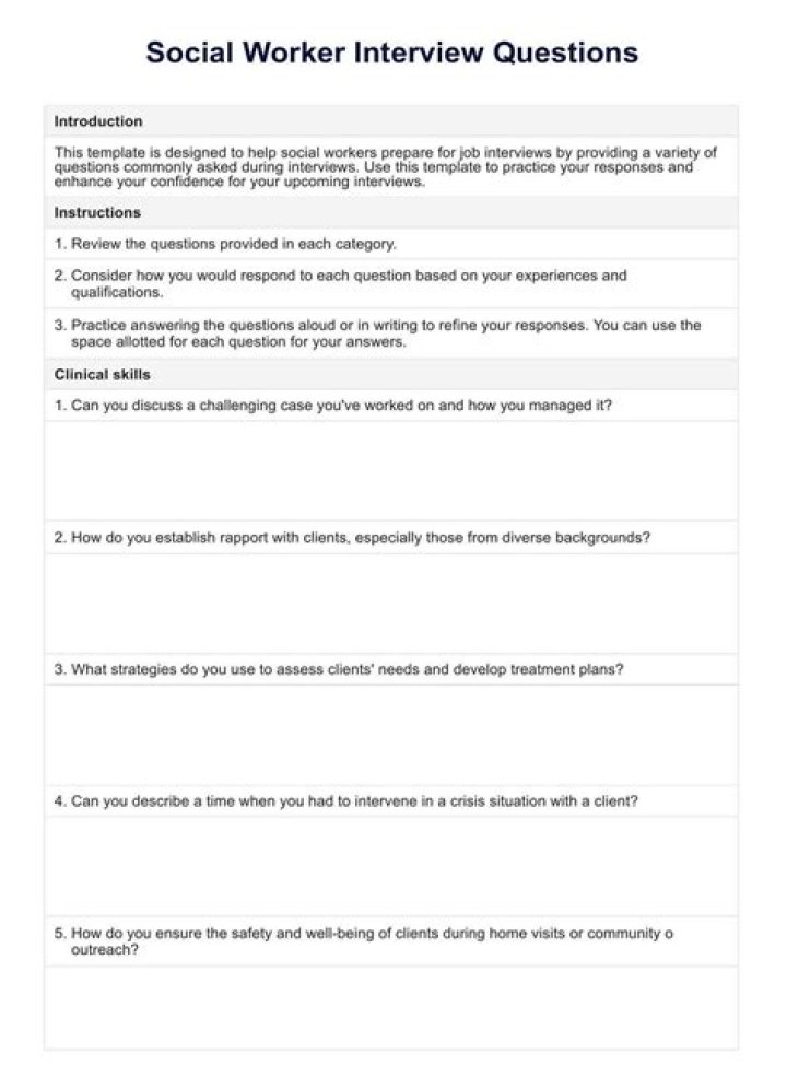 How do you conduct a social work interview with a client
