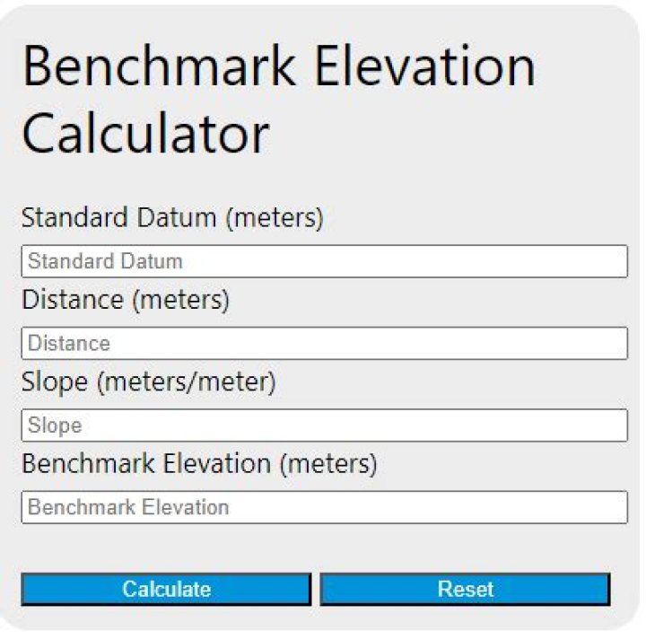 How do you find the benchmark elevation