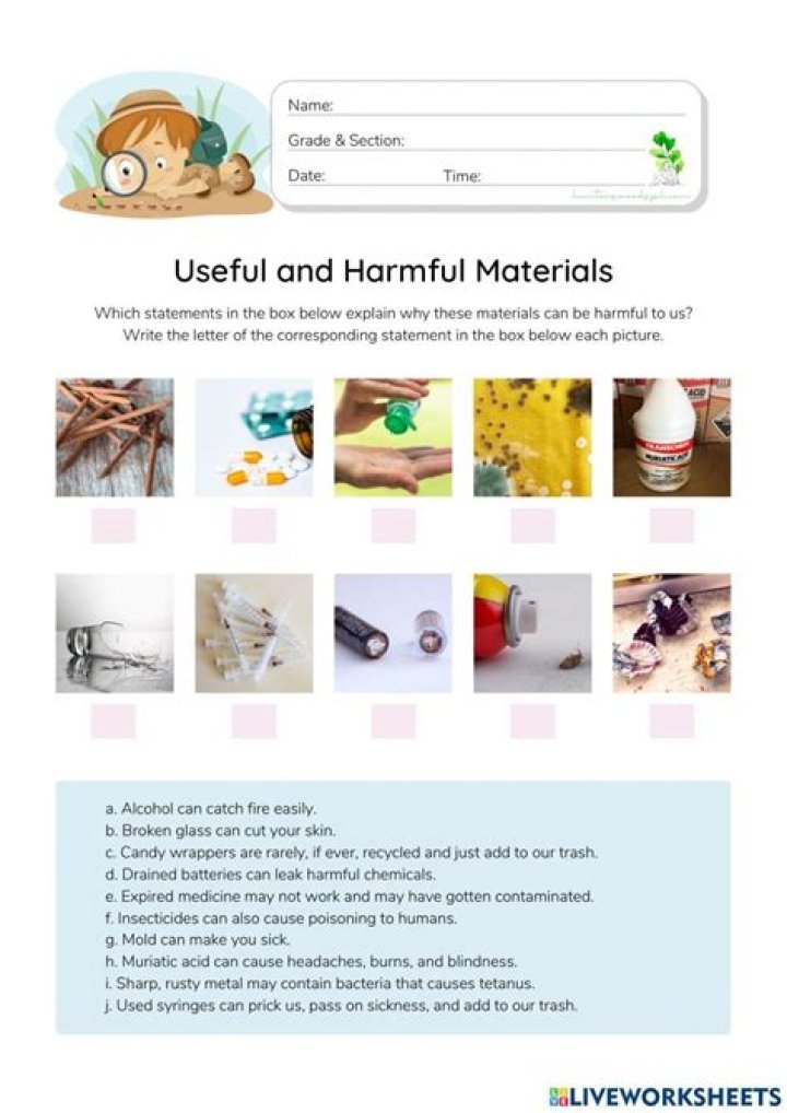 How do you handle harmful materials