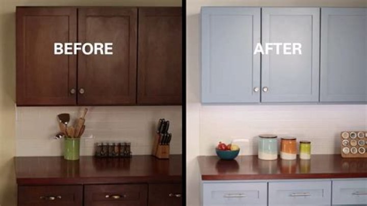 How do you refinish varnished kitchen cabinets