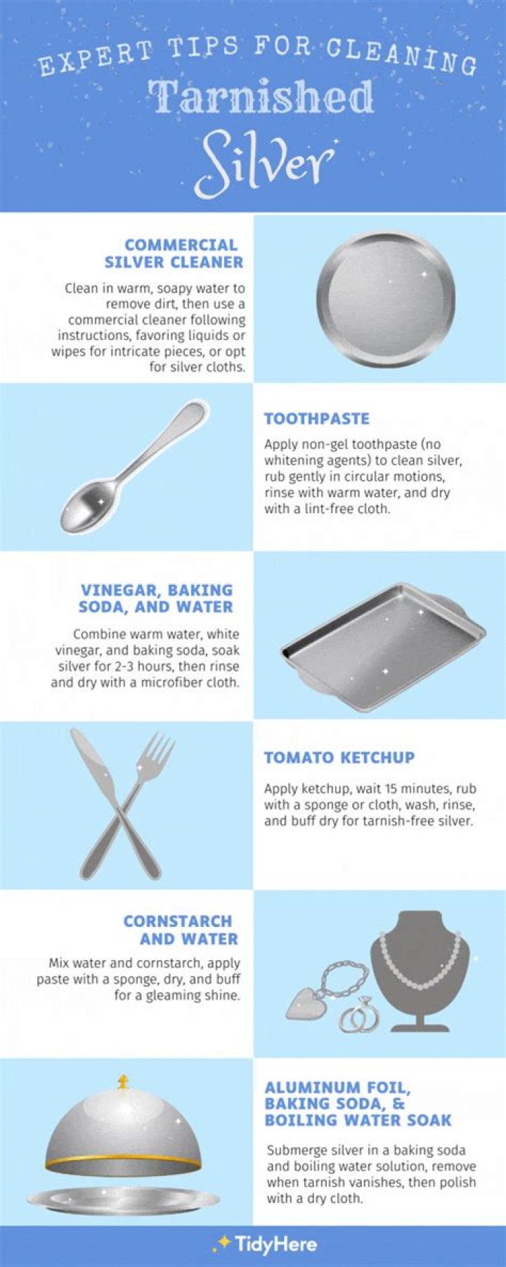 How do you remove tarnish from stainless steel silverware
