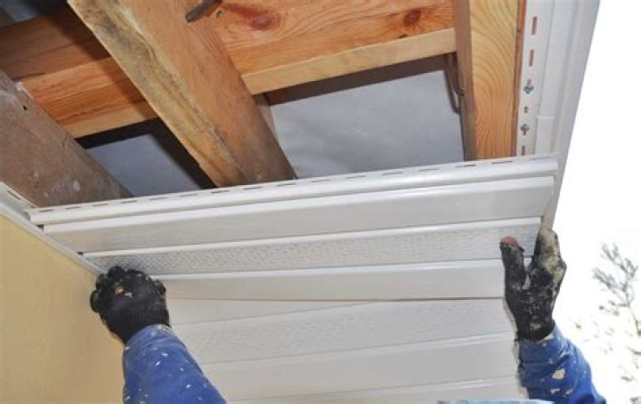 How do you remove vinyl soffits from a porch