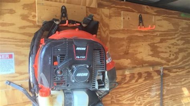 How do you store a leaf blower in a garage