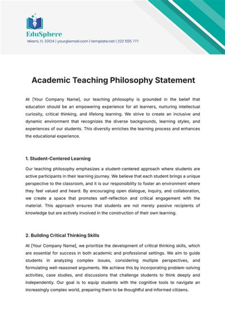 How do you write a CDA philosophy