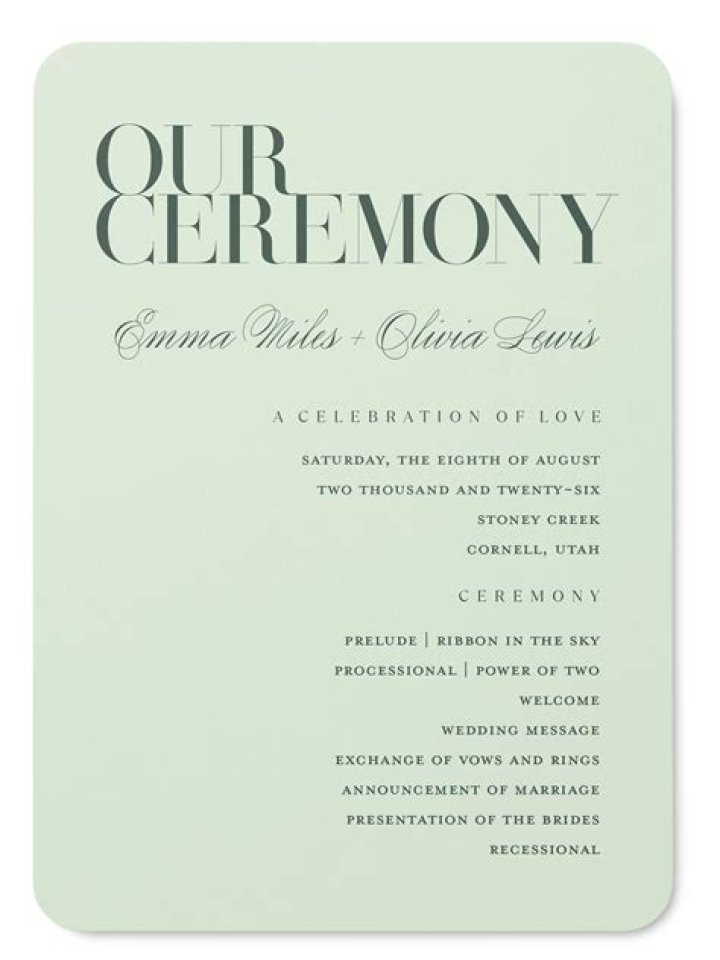 How do you write in loving memory on a wedding program