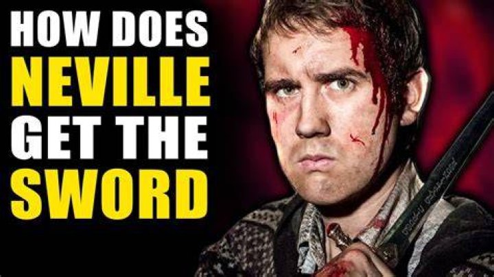 How does Neville Longbottom get the sword