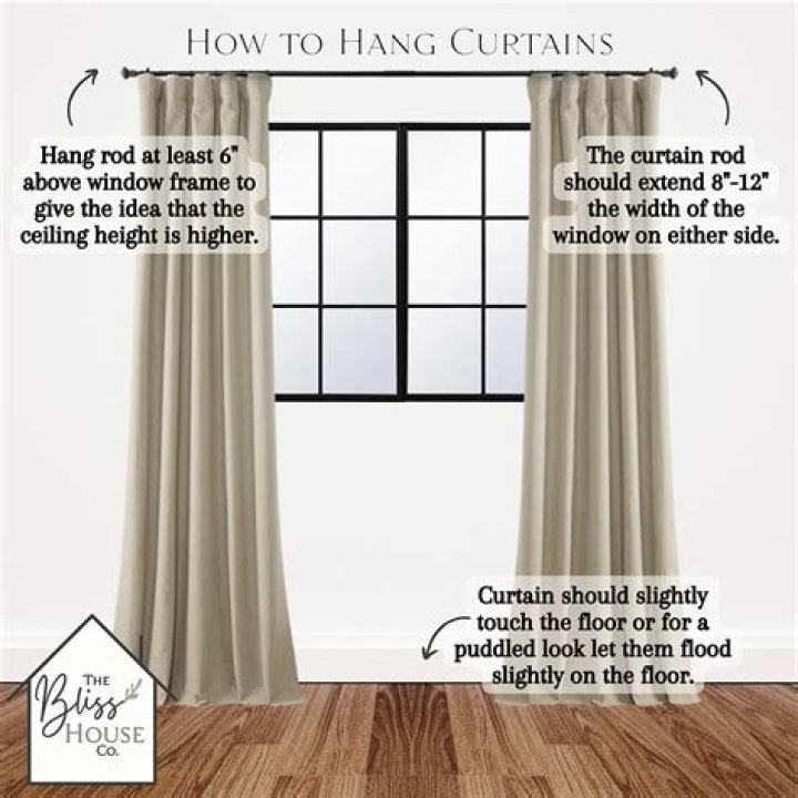 How far above the window should you hang curtains