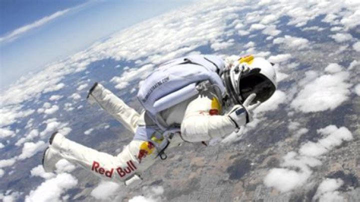 How high did the Red Bull guy jump from