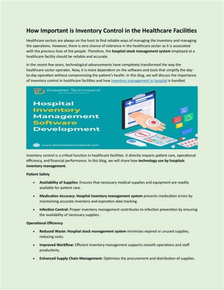 How important is inventory control in the healthcare facilities