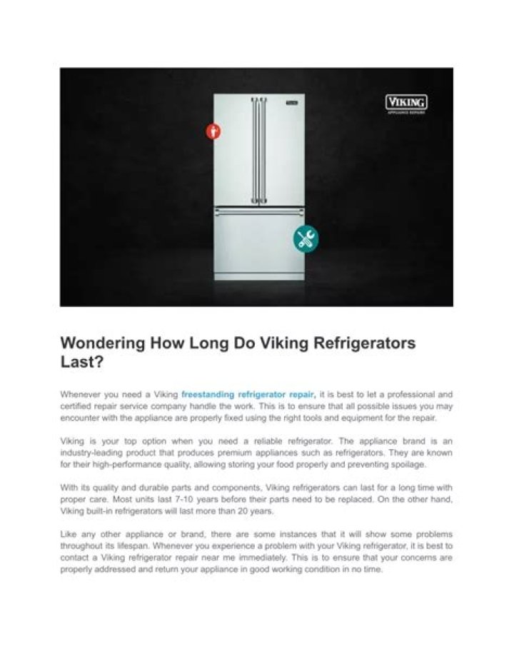 How long do Viking refrigerators last