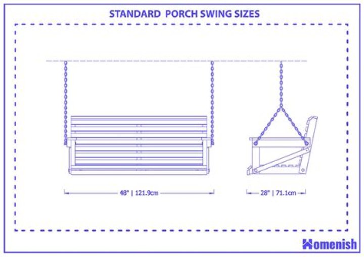How much clearance is needed for a porch swing