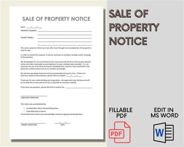 How much notice does a landlord have to give when selling the property in Ontario