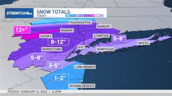 How much snow did NYC get