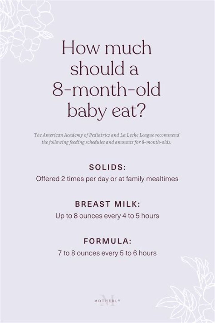 How much solids should an 8-month-old eat