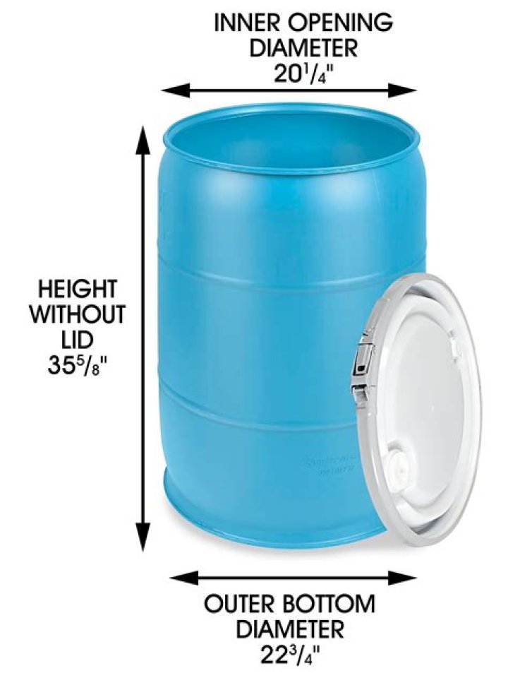 How much weight can a plastic 55 gallon drum support