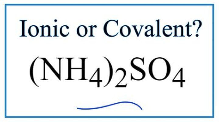 Is sulfate ionic or covalent