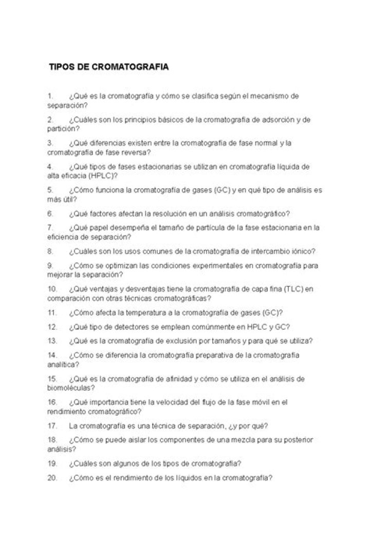 ¿Qué es la cromatografia y cómo se clasifica