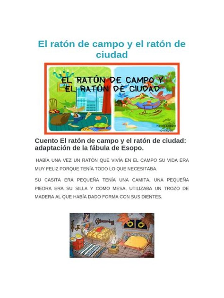 ¿Qué tipo de texto es el ratón de campo y el ratón de ciudad