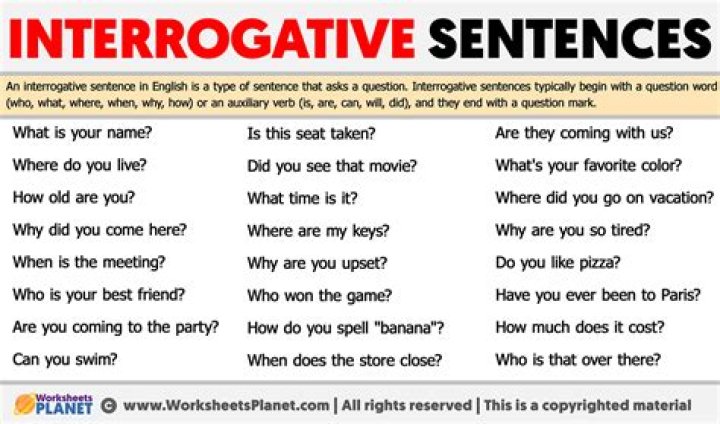 What are 10 examples of interrogative