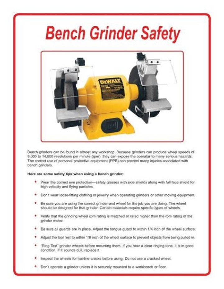 What are bench grinder safety rules
