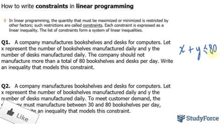 What are constraints in linear programming