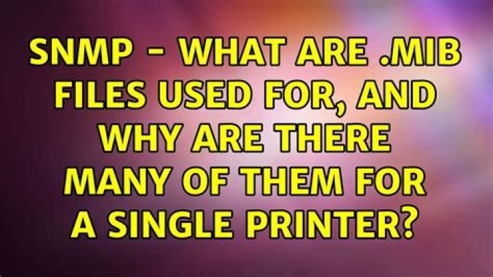 What are MIB files used for