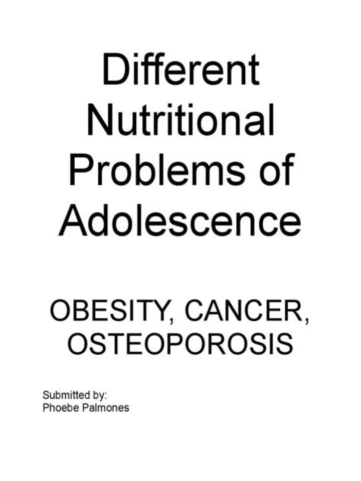 What are nutritional problems of adolescence