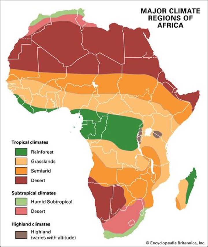 What are the climate zones of Africa