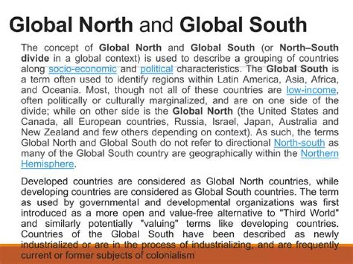 What are the differences between the global north and the global south