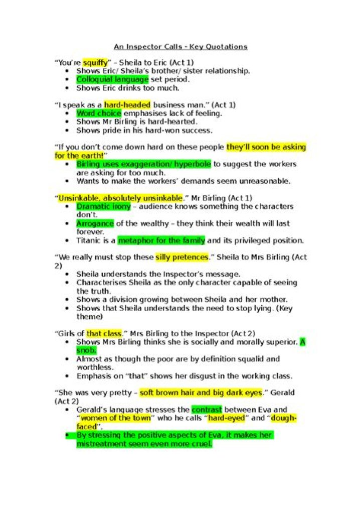What are the key themes in an inspector calls