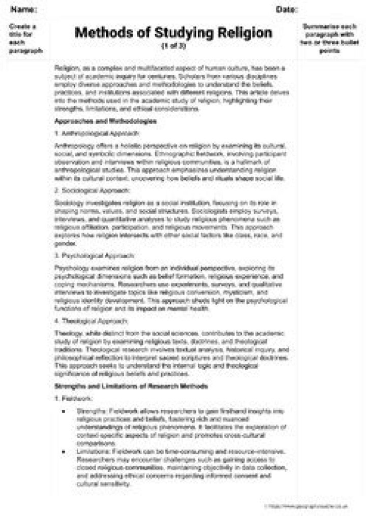 What are the methods of studying religion
