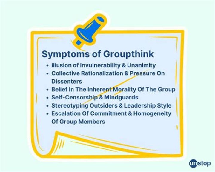 What are the symptoms of group think