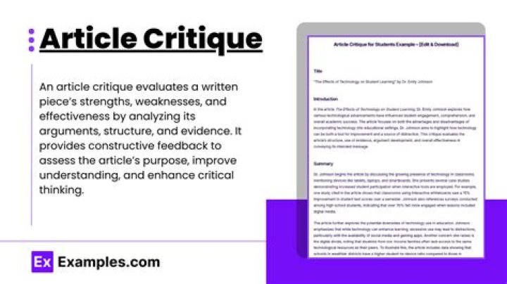 What are the three steps on how do you critique an article