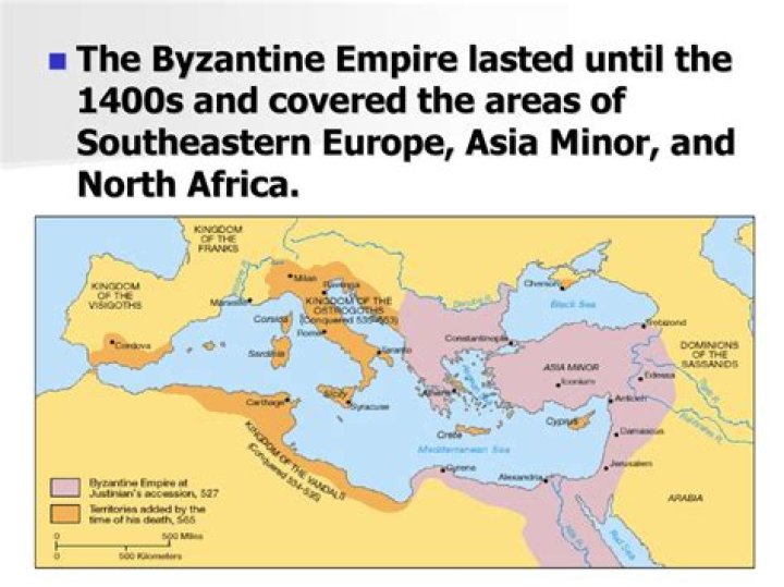 What areas did the Byzantine Empire cover