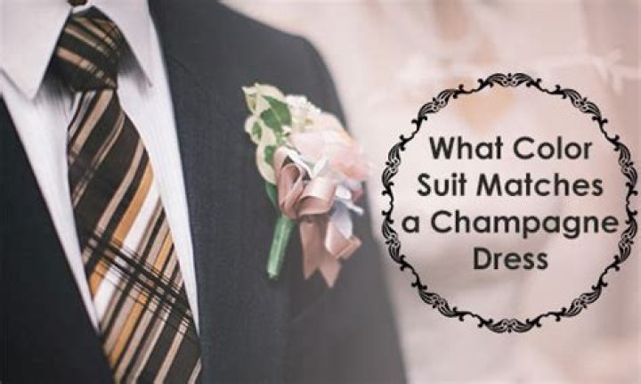 What color suit matches a champagne dress