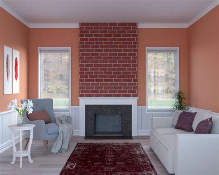 What color walls go with brick fireplace