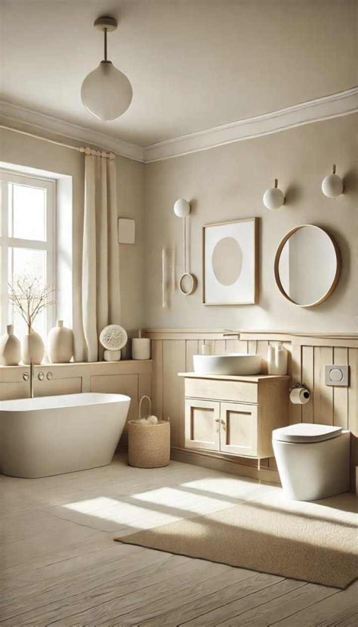 What colors go with a beige bathroom