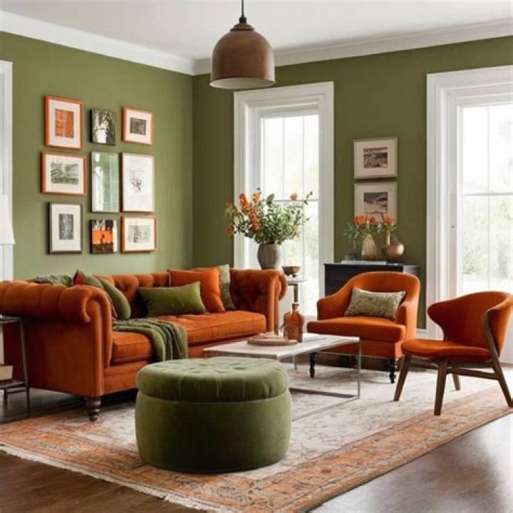 What colours go with orange interior