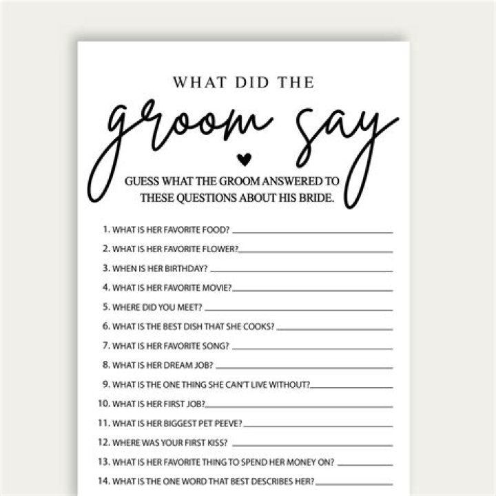 What did the groom say game