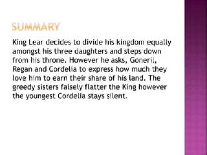 What does King Lear say to Cordelia