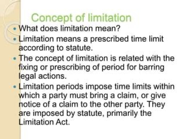 What does limitation mean in law